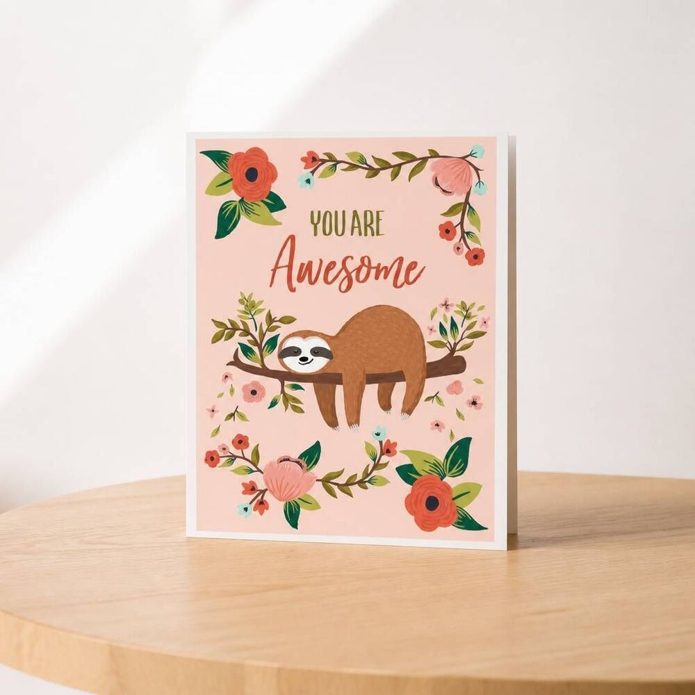 🔺️NWOT Sloth You Are Awesome 8.5x11" Lined Notebook